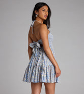 Paisley and Playful Halter Skater Dress
